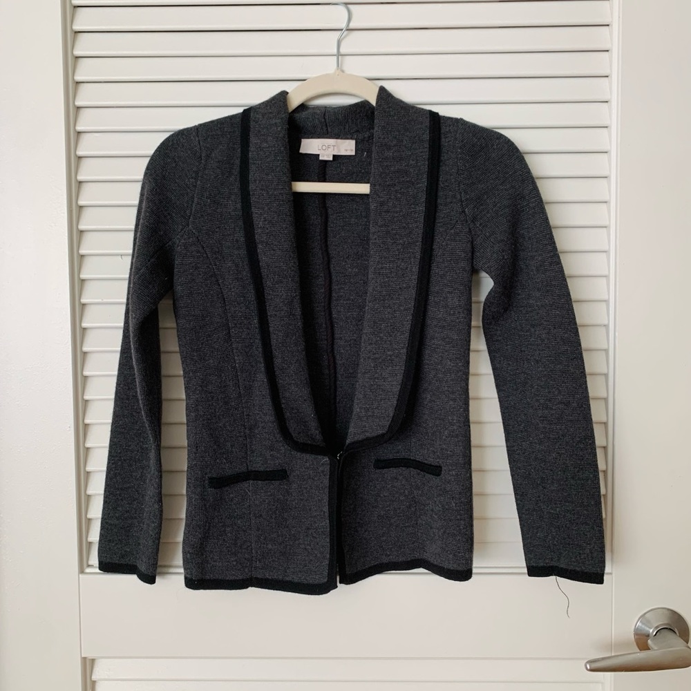 XXXSP Loft contrast stitch grey sweater blazer